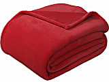 Sedona House® Premium Microfiber Velvet Plush Flannel Throw Blanket, 60" x 80" Twin, Red