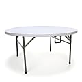 Essentials By OFM Center-Folding Utility Table, Round, 60"W x 60"D, White/Silver