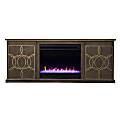 SEI Furniture Yardlynn Color-Changing Fireplace, 24-1/2”H x 60-3/4”W x 15”D, Brown/Gold