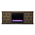 SEI Furniture Yardlynn Color-Changing Fireplace, 24-1/2”H x 60-3/4”W x 15”D, Brown/Gold 1 thumbnail image