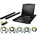 IOGEAR 8-Port 19" LCD KVM Drawer Kit with PS/2 and USB KVM Cables - 8 Computer(s) - 19" LCD - 1280 x 1024 - 8 - Keyboard - 1U High