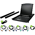 IOGEAR 8-Port 19" LCD KVM Drawer Kit with PS/2 and USB KVM Cables - 8 Computer(s) - 19" LCD - 1280 x 1024 - 8 - Keyboard - 1U High 1 thumbnail image
