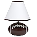 Simple Designs SportsLite Football Base Table Lamp, 11-1/2"H, White/Brown