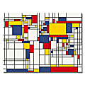 Trademark Global Mondrian World Map Gallery-Wrapped Canvas Print By Michael Tompsett, 22"H x 32"W