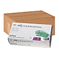 Medline Professional Powder-Free Nitrile Exam Gloves With Aloe, X-Small, Green, 100 Gloves Per Box, Case Of 10 Boxes