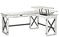 Ameriwood™ Home Wildwood 68"W L-Shaped Computer Desk With Lift Top, Distressed Whitewash 1 thumbnail image