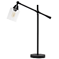 Lalia Home Vertically Adjustable Desk Lamp, 28"H, Clear Shade/Black Base