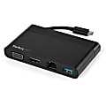 StarTech.com USB C Multiport Adapter with HDMI and VGA - Mac / Windows / Chrome - 4K - 1x USB-A Port - GbE - USB-C Adapter - Hideaway Cable - Turn your laptop into a portable workstation with this USB C multiport adapter with HDMI and VGA