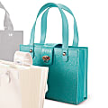 Embossed Floral 13-Pocket File Tote, Blue 1 thumbnail image