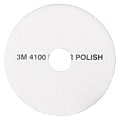 3M™ 4100 Super Polishing Floor Pads, 16" Diameter, White, Box Of 5