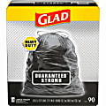 Glad Large Drawstring Trash Bags - Large Size - 30 gal Capacity - 30" Width x 32.99" Length - 1.05 mil (27 Micron) Thickness - Black - Plastic - 68/Pallet - 90 Per Box - Garbage, Indoor, Outdoor 1 thumbnail image