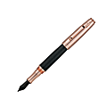 Monteverde® Invincia™ Fountain Pen, Rose Gold, Medium Point, 0.7 mm, Black Barrel, Black Ink