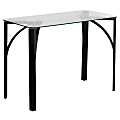 Flash Furniture 39-1/4"W Contemporary Tempered-Glass Desk, Clear/Black 1 thumbnail image