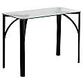 Flash Furniture 39-1/4"W Contemporary Tempered-Glass Desk, Clear/Black