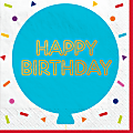 Amscan 2-Ply Paper Lunch Napkins, 6-1/2" x 6-1/2", Happy Birthday Celebration, Pack Of 16 Napkins 1 thumbnail image