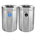 Alpine Industries Stainless Steel Recycling And Trash Cans, 50 Gallon, Silver, Set Of 2 Cans 1 thumbnail image