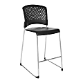Office Star™ Tall Plastic Stacking Chairs, Black/Chrome, Set Of 2 Chairs