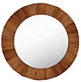 PTM Images Framed Mirror, Round, 28"H x 28"W, Natural Brown 1 thumbnail image