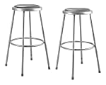 National Public Seating 6400 Series Vinyl-Padded Science Stools, 30"H, Gray, Pack Of 2 Stools