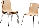 National Public Seating Bushwick Café Chairs, Natural, Pack Of 4 Chairs