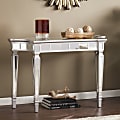 SEI Furniture Glenview Glam Mirrored Console Table, Rectangular, Matte Silver