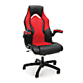 OFM Essentials Racing Style Bonded Leather High-Back Gaming Chair, Red/Black