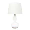 Lalia Home Glass Dollop Table Lamp, 23-1/2"H, White Shade/White Base 1 thumbnail image