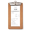Officemate® Receipt Wood Clipboard, Vertical Clip, 5" x 8-1/4", Brown, Total Qty 1 1 thumbnail image