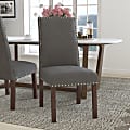 Flash Furniture Hercules Hampton Hill Parsons Chair With Nail Trim, Gray/Wood Grain 1 thumbnail image