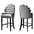 Baxton Studio Chloe Bar Stools, Dark Gray, Set Of 2 Stools