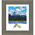 Amanti Art Rectangular Wood Picture Frame, 27” x 31" With Mat, Fencepost Gray