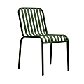 Eurostyle Enid Outdoor Furniture Steel Stackable Side Chairs, Dark Green, Set Of 2 Chairs