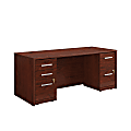 Sauder® Affirm Collection Executive Desk With 2-Drawer Mobile Pedestal File And 3-Drawer Mobile Pedestal File, 72”W x 30"D, Classic Cherry