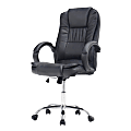 Elama Faux Leather High-Back Adjustable-Height Office Chair, Black 1 thumbnail image