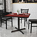 Flash Furniture Square Laminate Table Top With Table Height Base, 31-3/16”H x 36”W x 36”D, Mahogany 1 thumbnail image