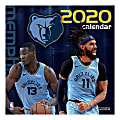 Turner Licensing Monthly Wall Calendar, 12" x 12", Memphis Grizzlies, 2020