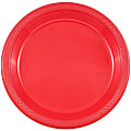 JAM PAPER Round Plastic Party Plates, Small, 7 inch, Red, 20/Pack  1 thumbnail image