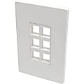 Eaton Tripp Lite Series 6-Port Keystone Single-Gang Faceplate, White, TAA - 6 x Total Number of Socket(s) - 1-gang - White - Polycarbonate 1 thumbnail image