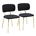 LumiSource Bouton Chairs, Gold/Black, Set Of 2 Chairs