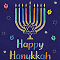 Amscan Hanukkah Joy Lunch Napkins, 6-1/2" x 6-1/2", Blue, Pack Of 80 Napkins