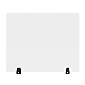 LUX DIVTT-C Reclaim Acrylic Freestanding Sneeze Guard Desk Divider, 30" x 24", Clear 1 thumbnail image