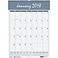 SKILCRAFT® Monthly Wall Calendar, 15 1/2" x 22", Gray/Blue, January to December 2018 1 thumbnail image