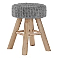 Monarch Specialties Shelly Ottoman, Gray/Natural
