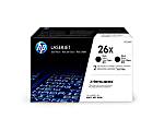 HP 26X Black High Yield Toner Cartridges, Pack Of 2, CF226XD