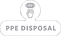 Rubbermaid® Commercial PPE Disposal Medical Decal, 9-1/2" x 5-9/16", White 1 thumbnail image