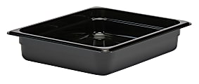 Cambro Camwear GN 1/2 Size 2" Food Pans, 2”H x 10-1/2”W 12-3/4”D, Black, Set Of 6 Pans