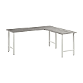 Bush Business Furniture Hustle 72"W L-Shaped Computer Desk With Metal Legs, Platinum Gray, Standard Delivery