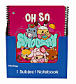 Inkology Notebooks, Smooshy Mushy, 8-1/2" x 11", College Ruled, 140 Pages (70 Sheets), Assorted Designs, Pack Of 12 Notebooks