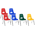 Factory Direct Partners 14" Stacking Chairs With Swivel Glides, Assorted Colors, Pack Of 6 Chairs 1 thumbnail image