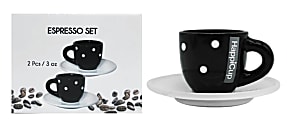 HappiCup Espresso Cups With Saucers, 1 Oz, Polka Dots, Set Of 2 Cups 1 thumbnail image